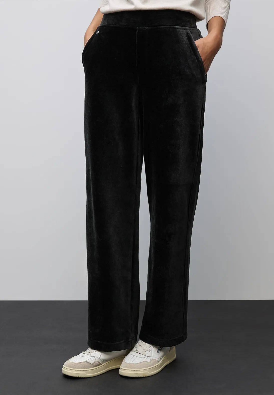 Manchesterbyxa från Street One, ledig, rak passform med hög midja