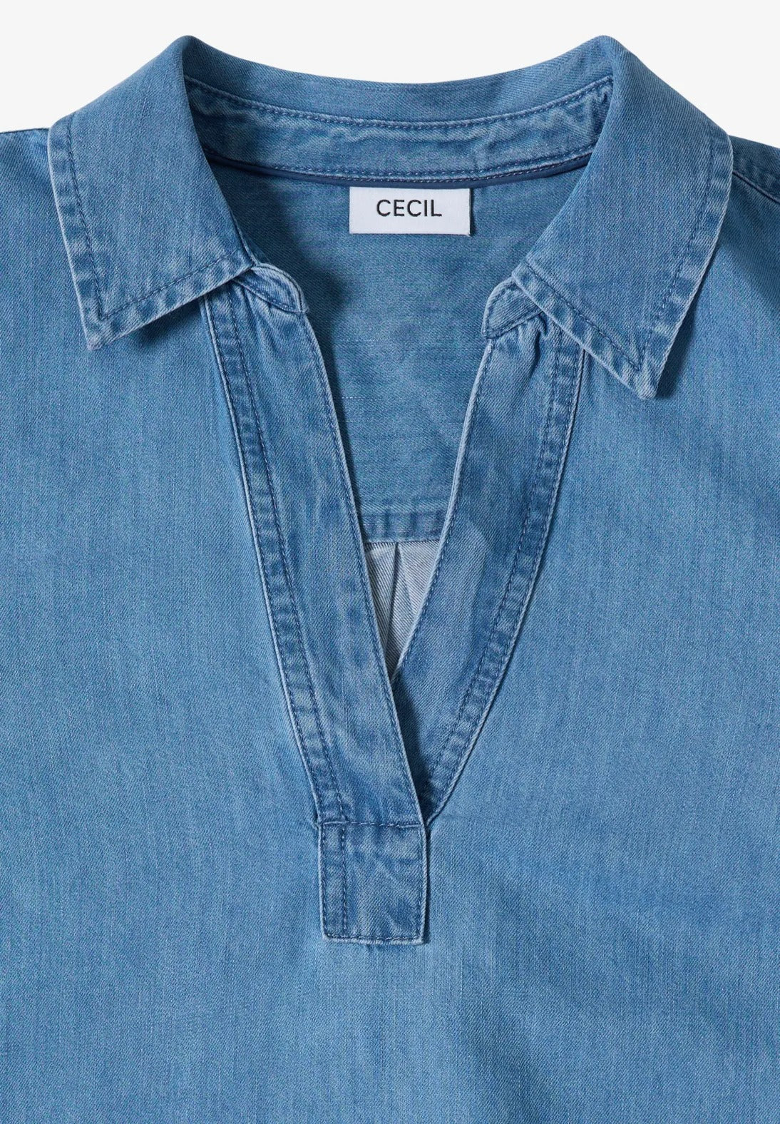 Knälång klänning i denim-look från Cecil