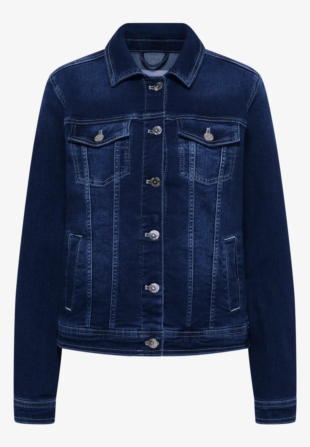 Jeansjacka med bröstfickor och knappar från Cecil, mellanblå