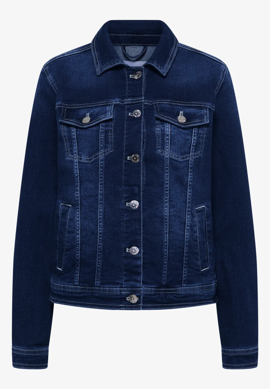 Jeansjacka med bröstfickor och knappar från Cecil, mellanblå