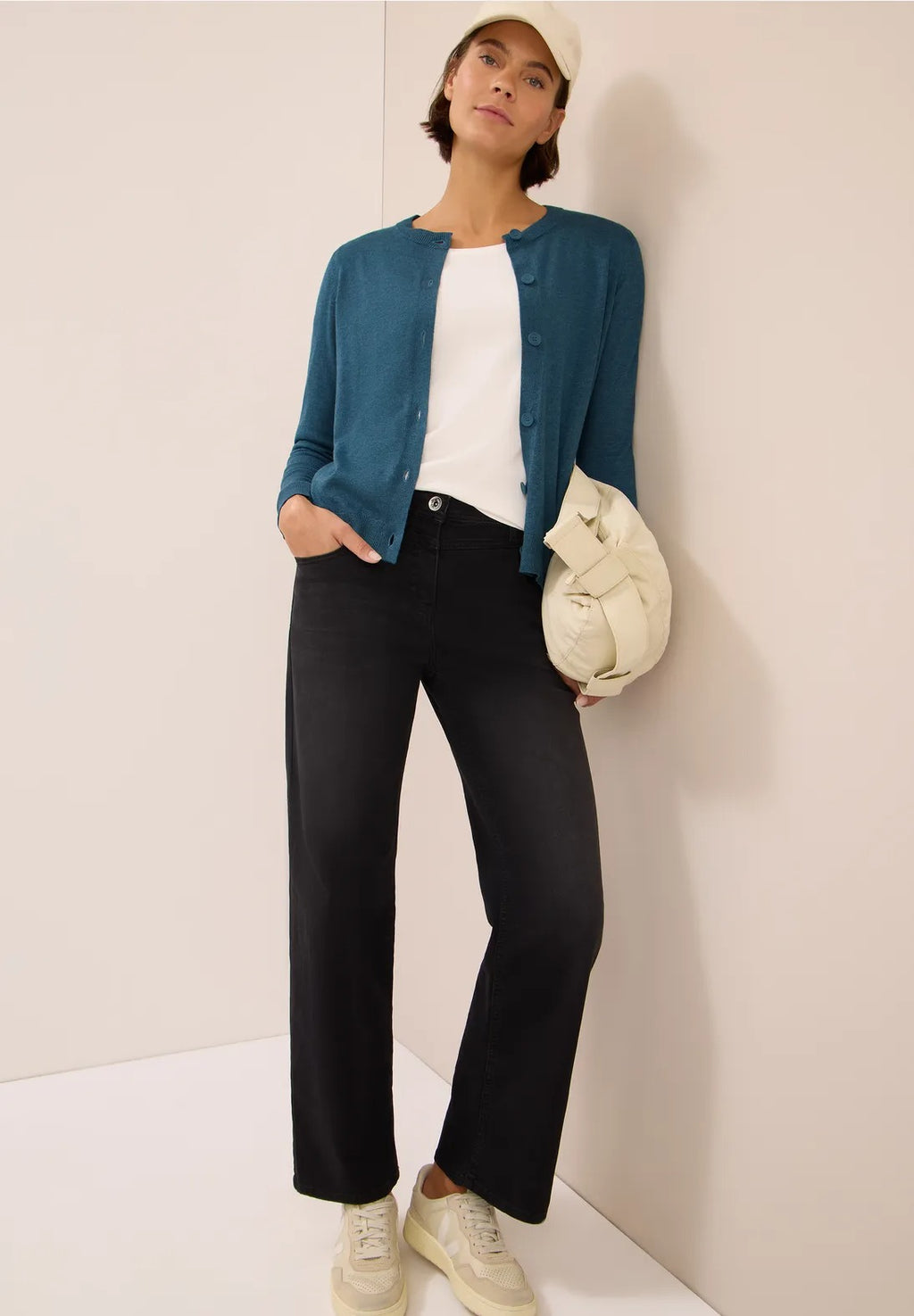 Kofta med knappslå, teal blue