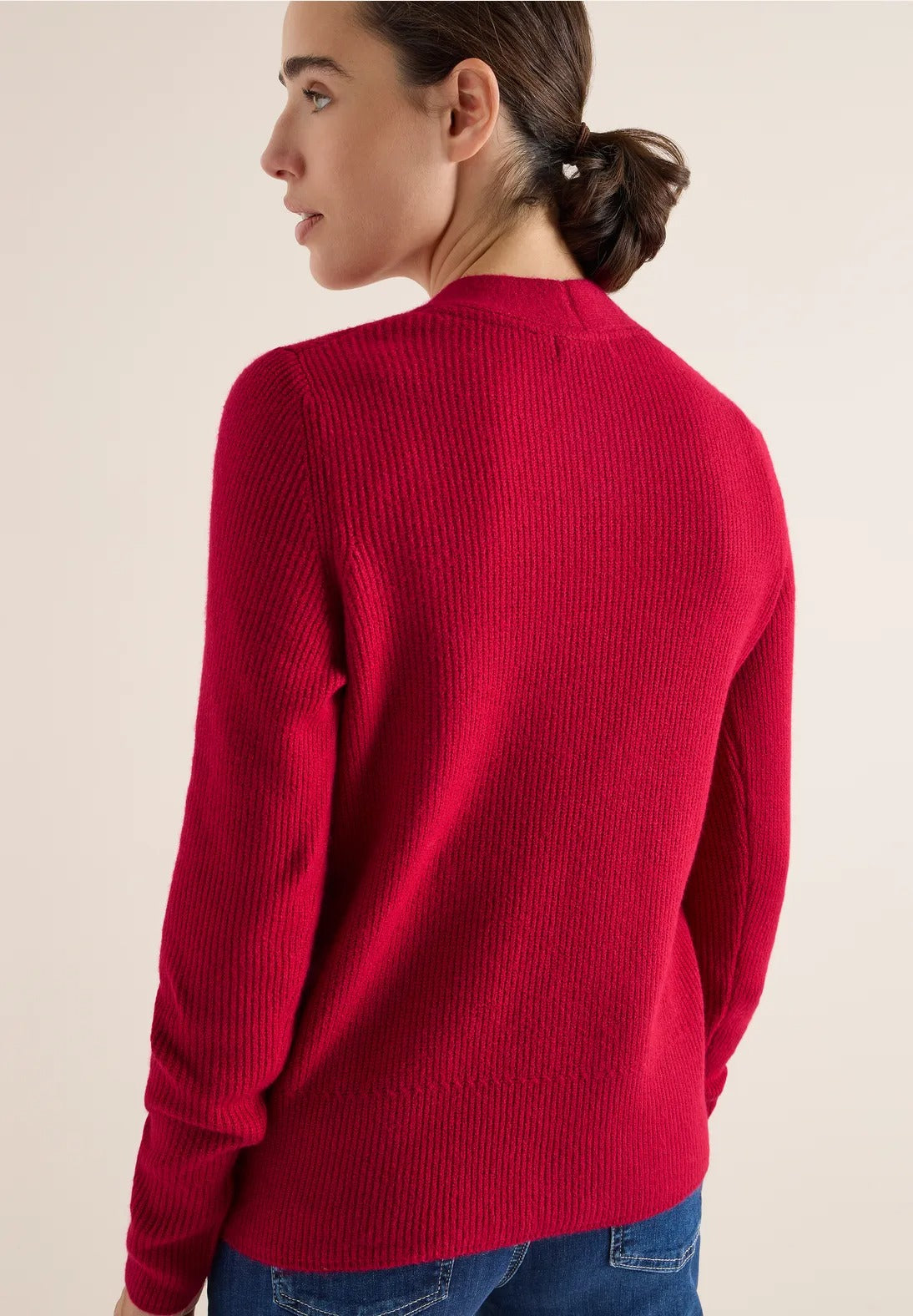 Kofta med strukturdetalj, röd