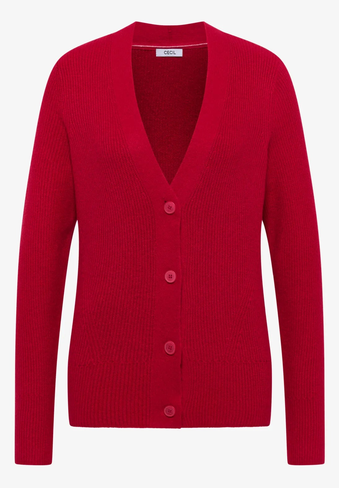 Kofta med strukturdetalj, röd