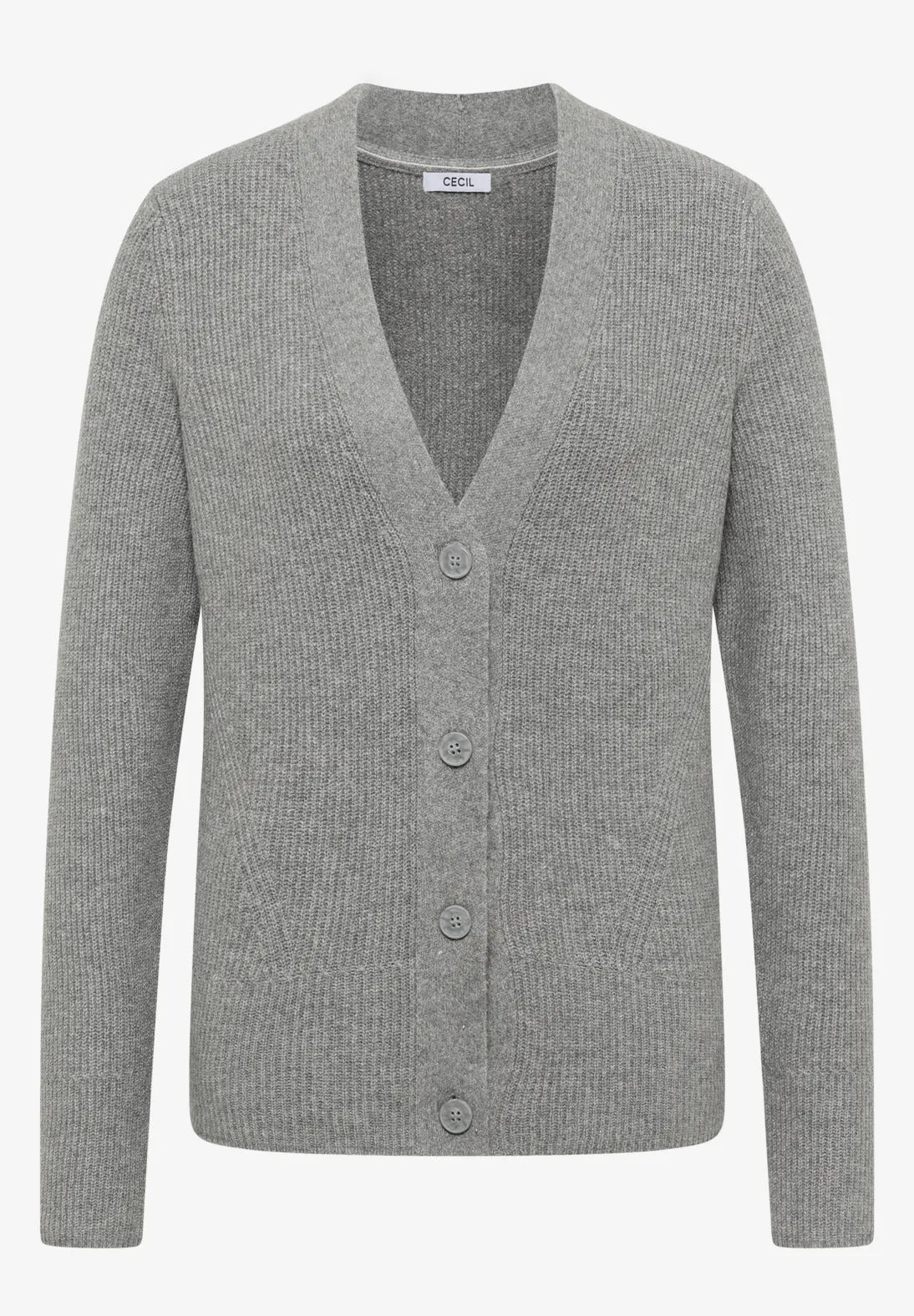 Kofta med strukturdetalj, grå melange