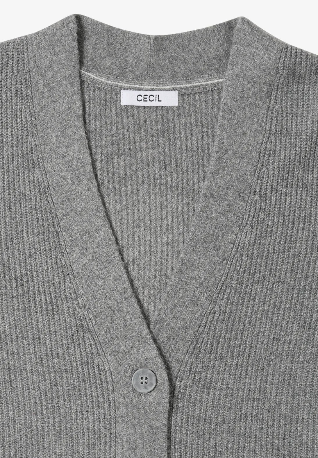 Kofta med strukturdetalj, grå melange