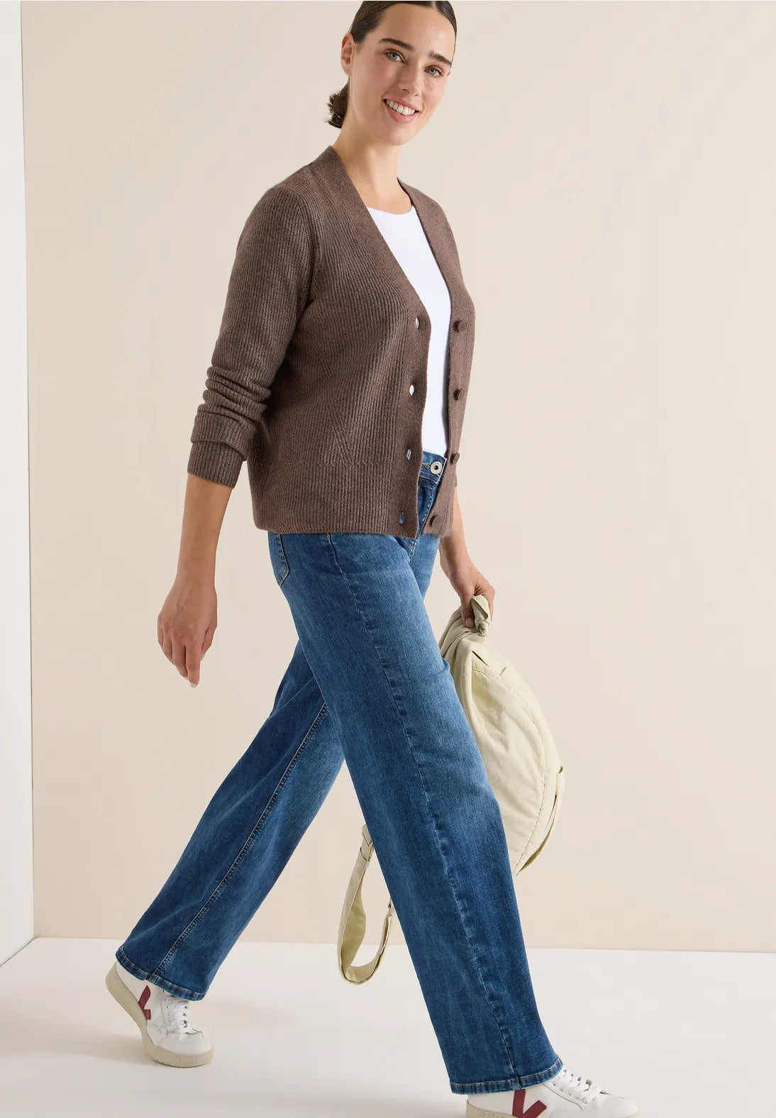 Kofta med strukturdetalj, taupe