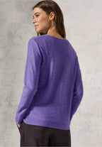 V-ringad tröja med struktur ,  wild lilac melange