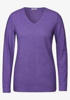 V-ringad tröja med struktur ,  wild lilac melange