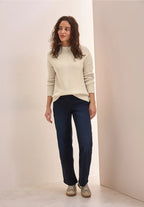 Tröja med strukturdetaljer, eggskal melange