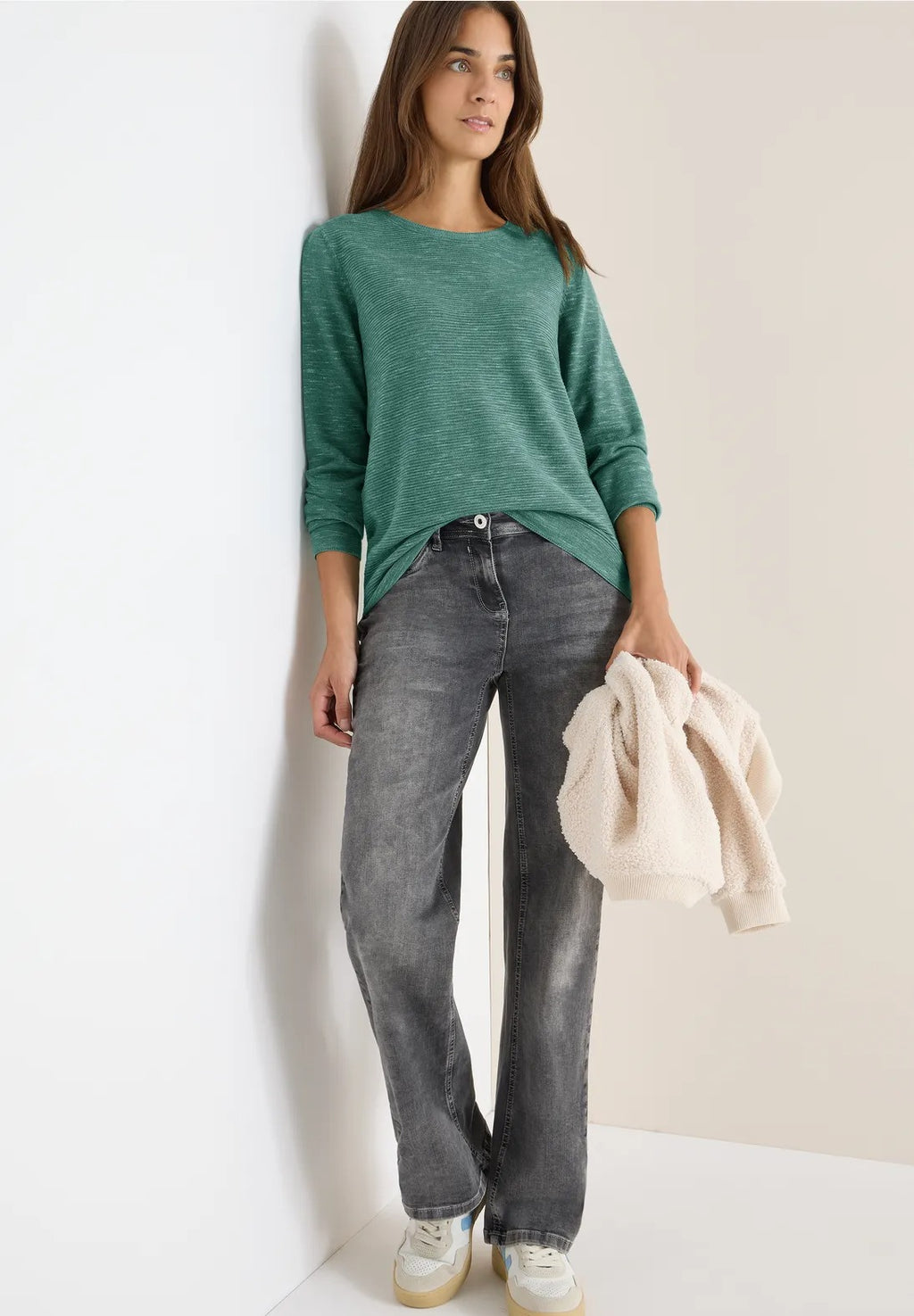 Strukturerad tröja, smokey green