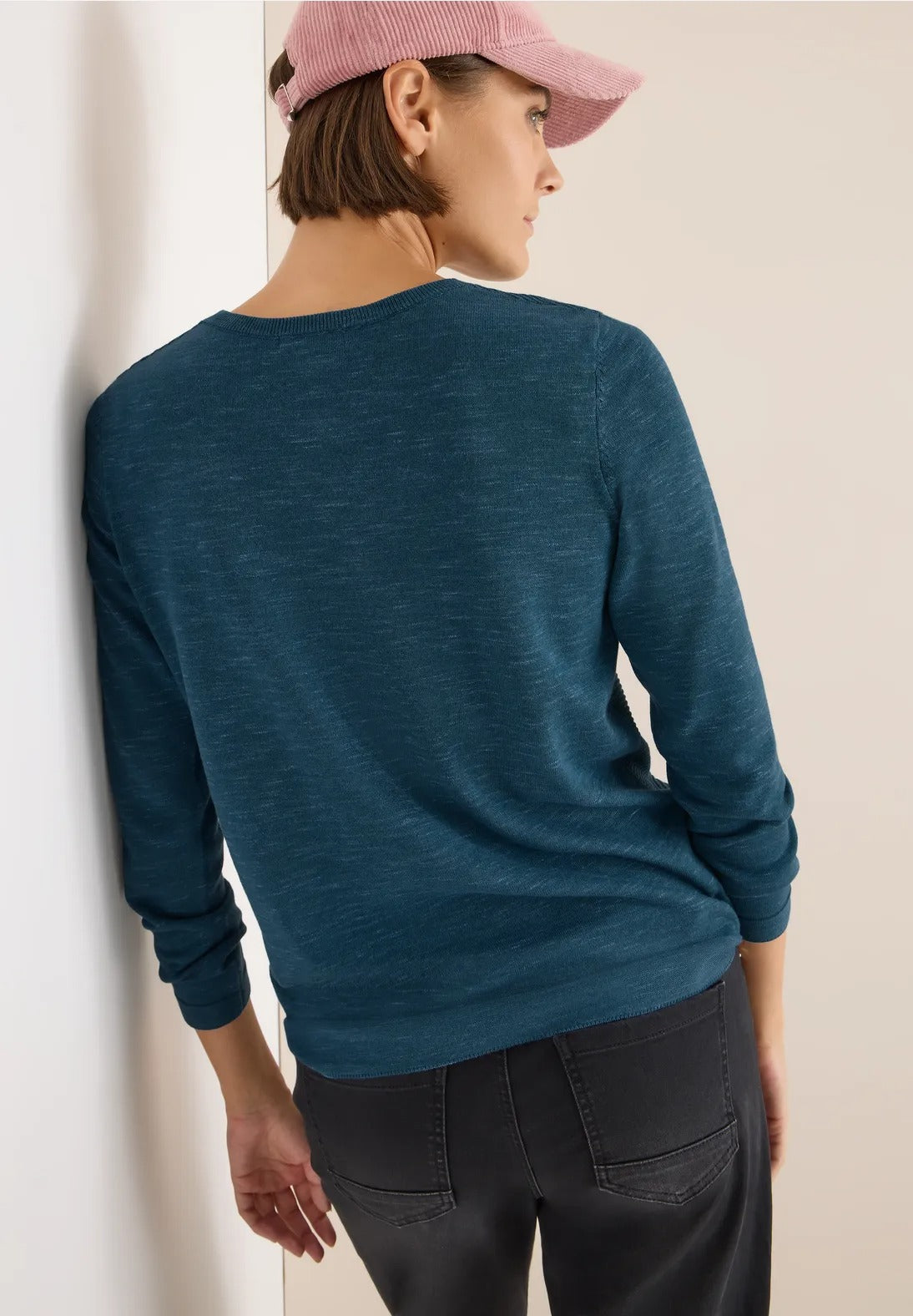 Strukturerad tröja, teal blue
