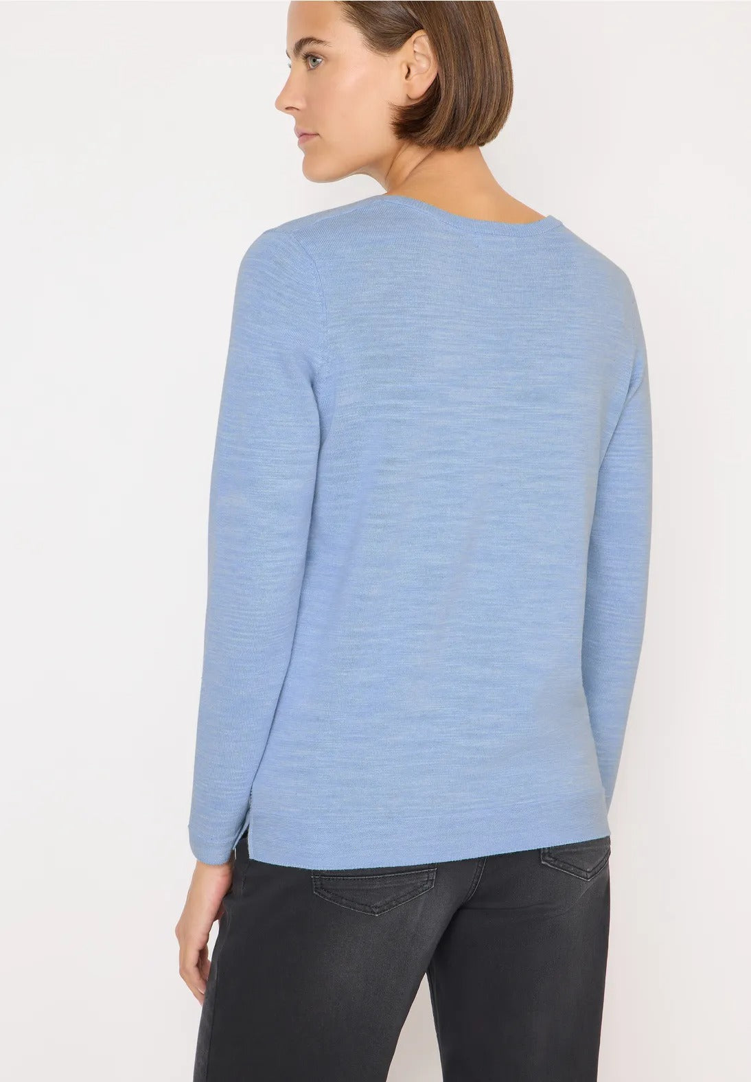 Strukturerad tröja, mountain blue melange