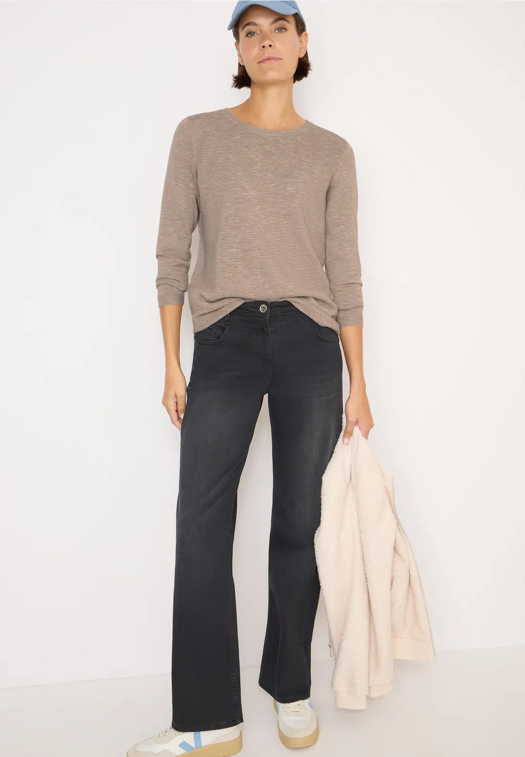 Strukturerad tröja, sandmelange