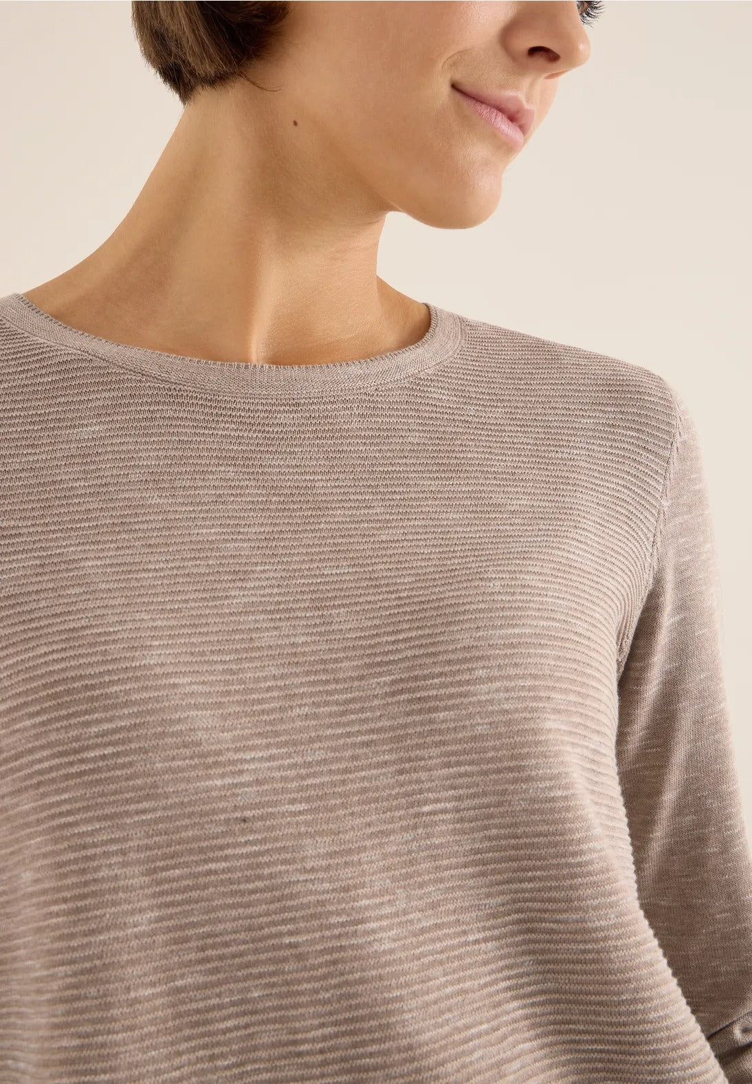 Strukturerad tröja, sandmelange