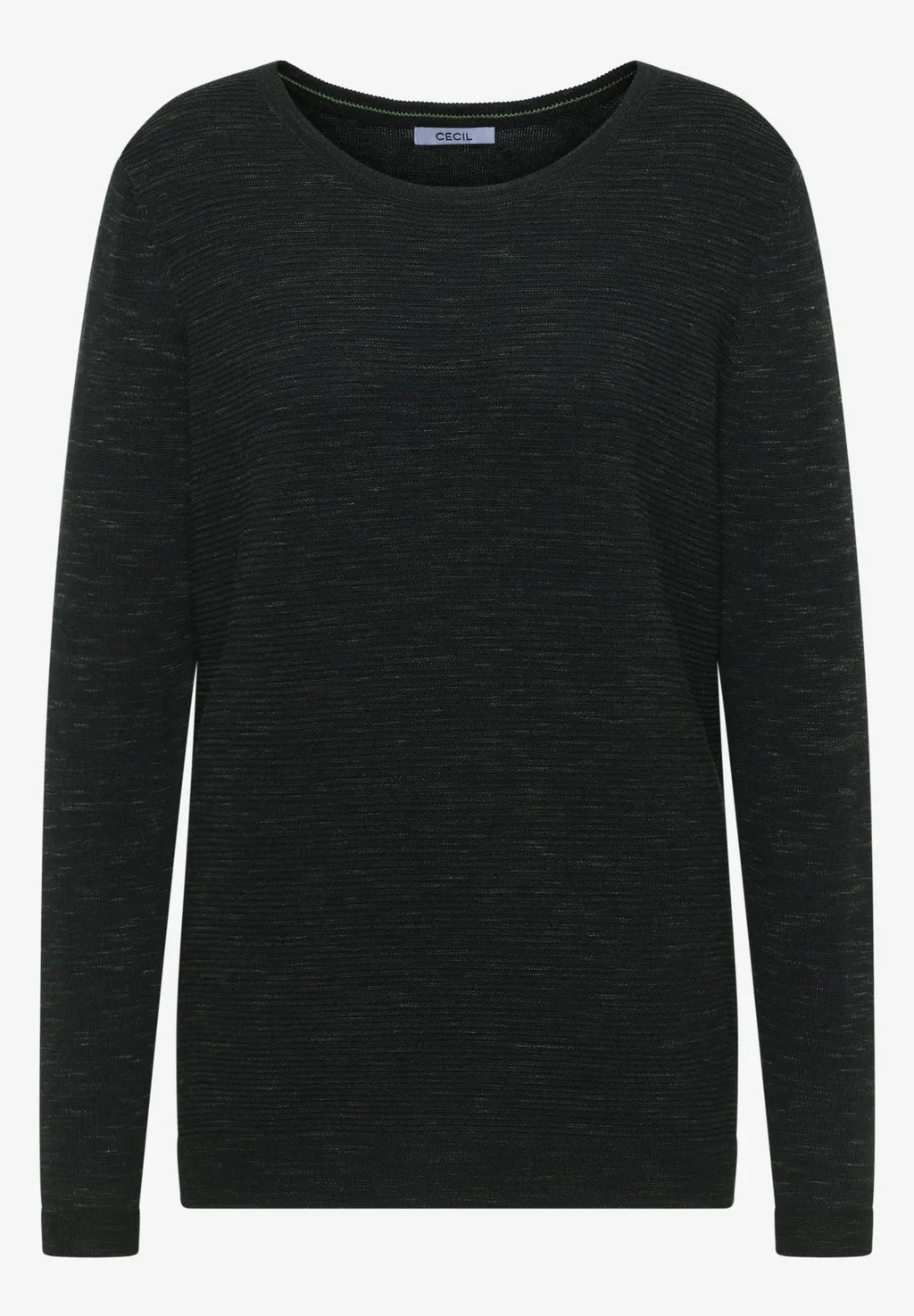 Strukturerad tröja, grönmelange