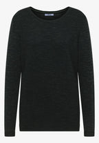 Strukturerad tröja, grönmelange