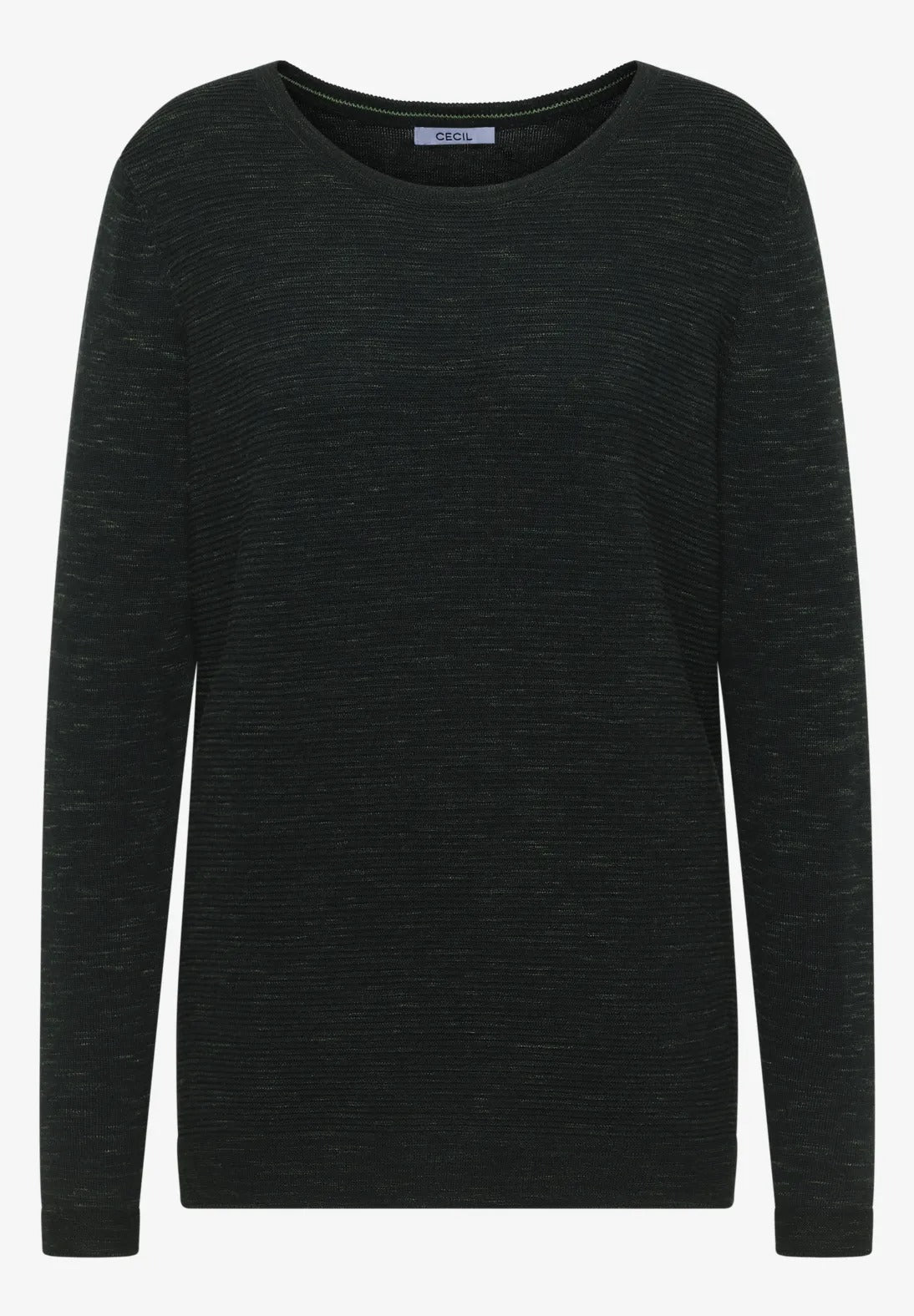 Strukturerad tröja, grönmelange