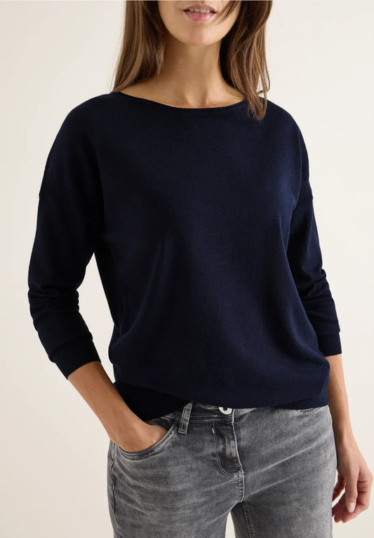 Tröja med strukturdetalj, urban dark blue