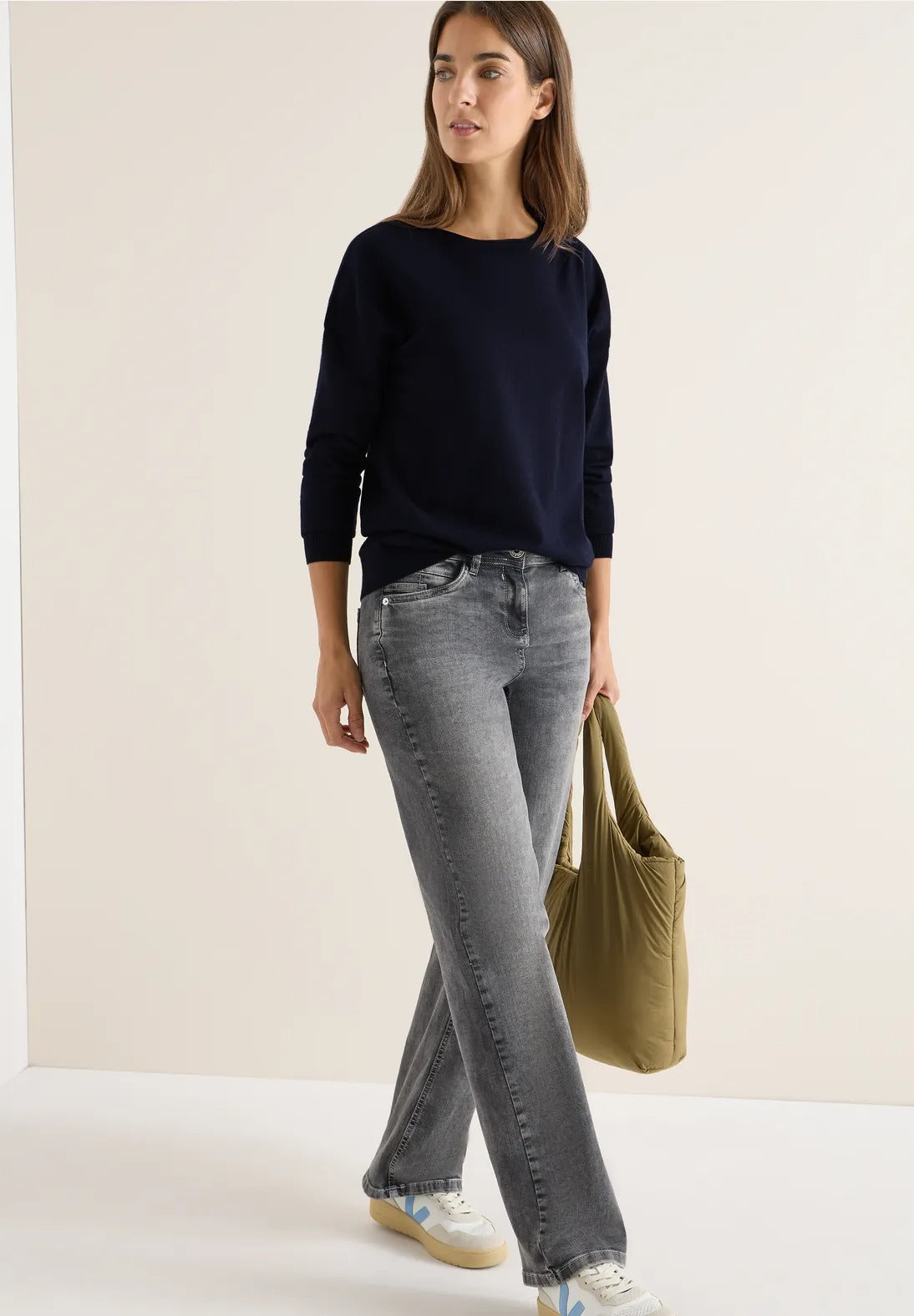 Tröja med strukturdetalj, urban dark blue