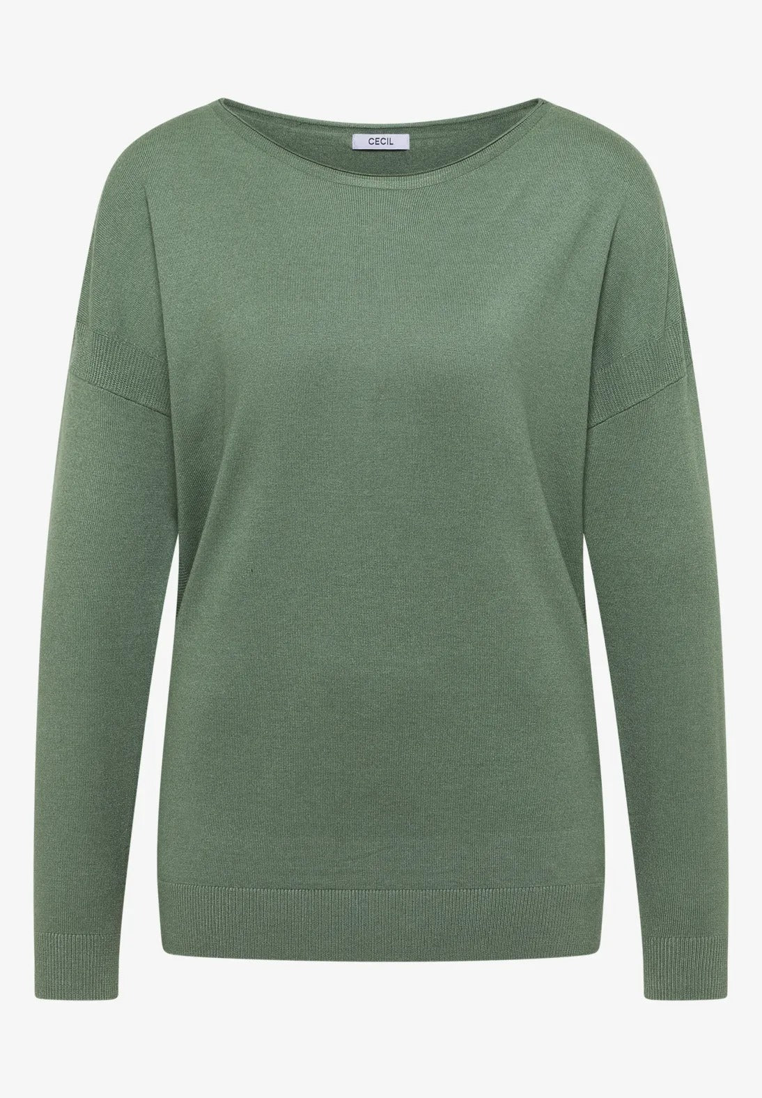 Tröja med strukturdetalj, highland green melange