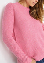 Tröja med strukturdetaljer, dark blossom melange