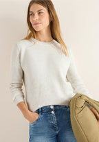 Tröja med strukturdetaljer, eggskal melange