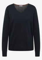 V-ringad tunnstickad tröja från Cecil, universal bå