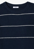 Randig tröja med ribbad struktur, blå