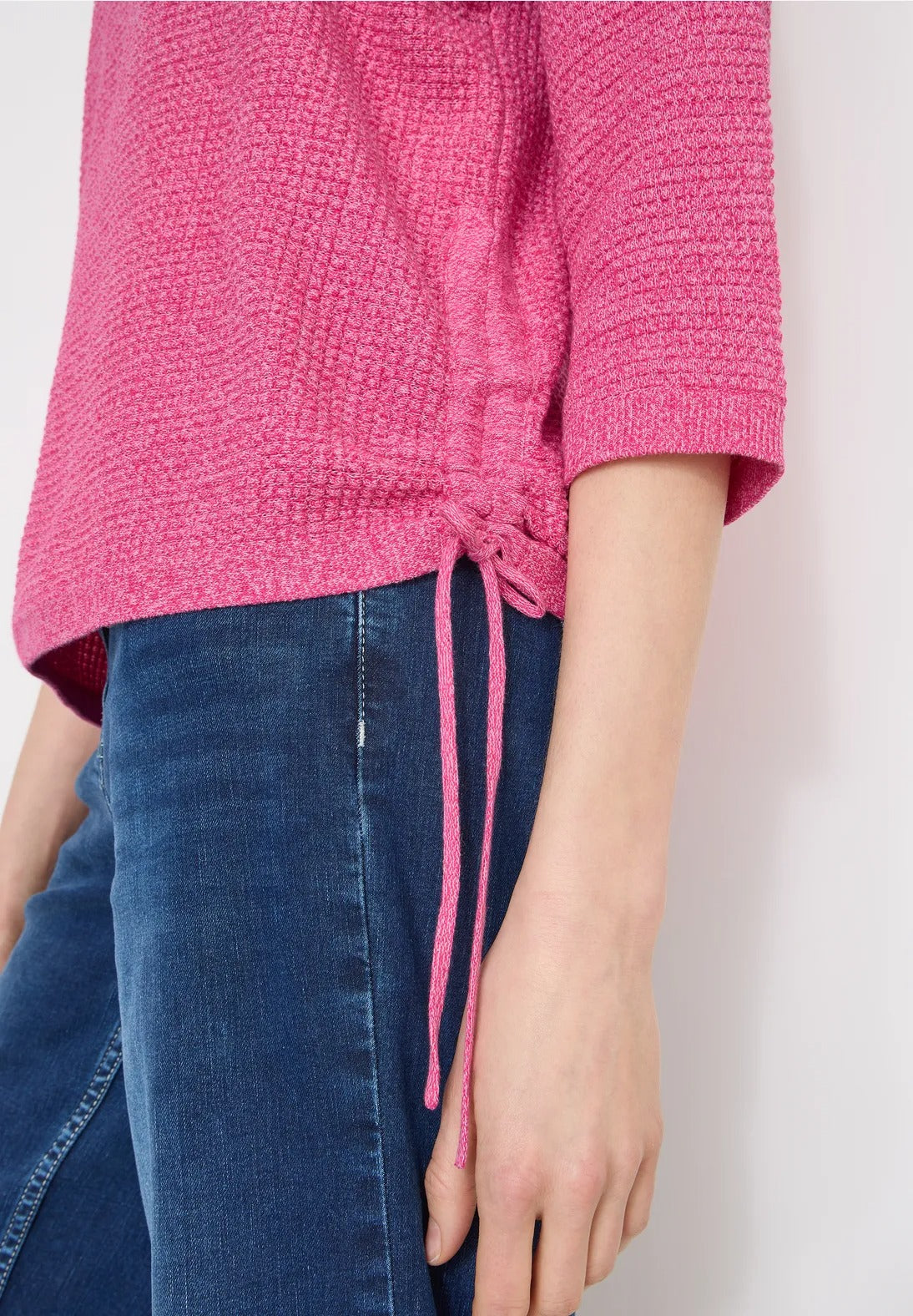 Dolmantröja med 3/4 ärm, rödbetsrosa
