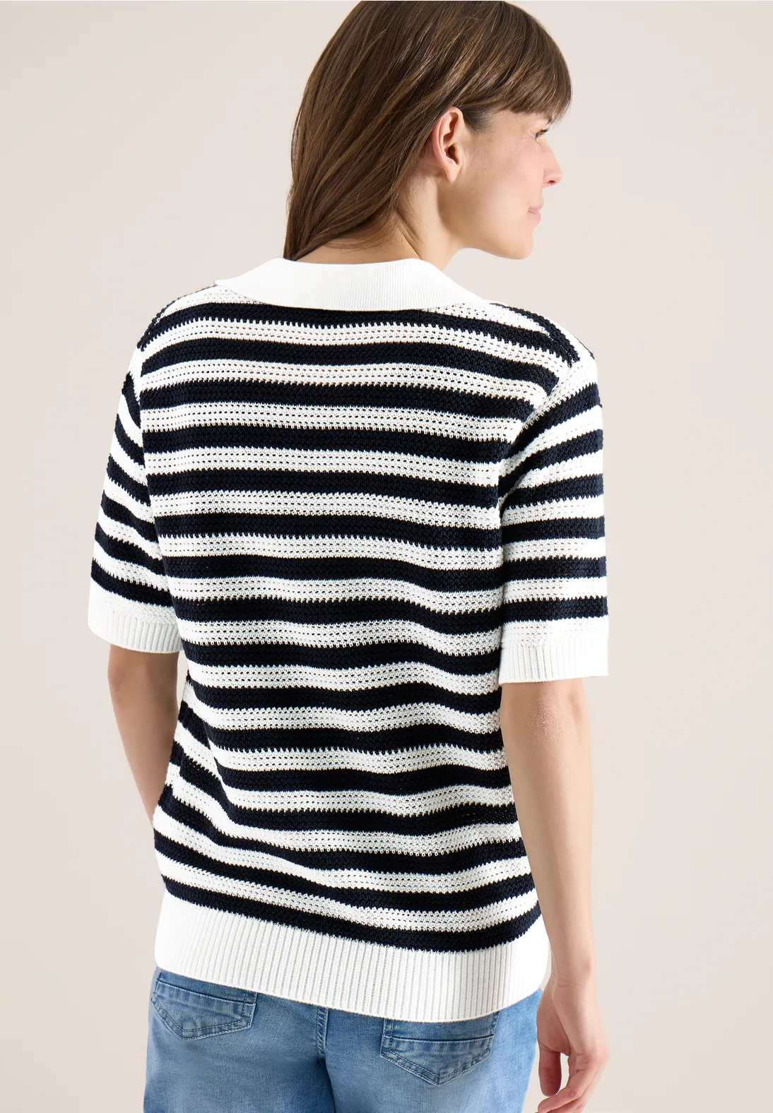 Kortärmad pikétröja i meshkvalité från Cecil