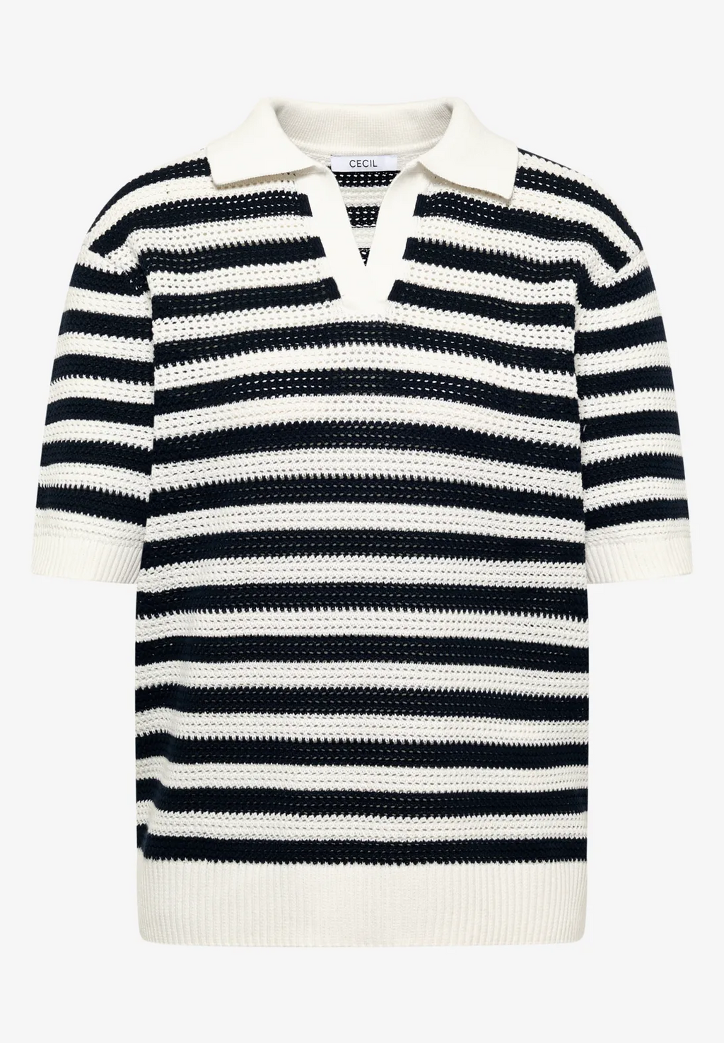 Kortärmad pikétröja i meshkvalité från Cecil