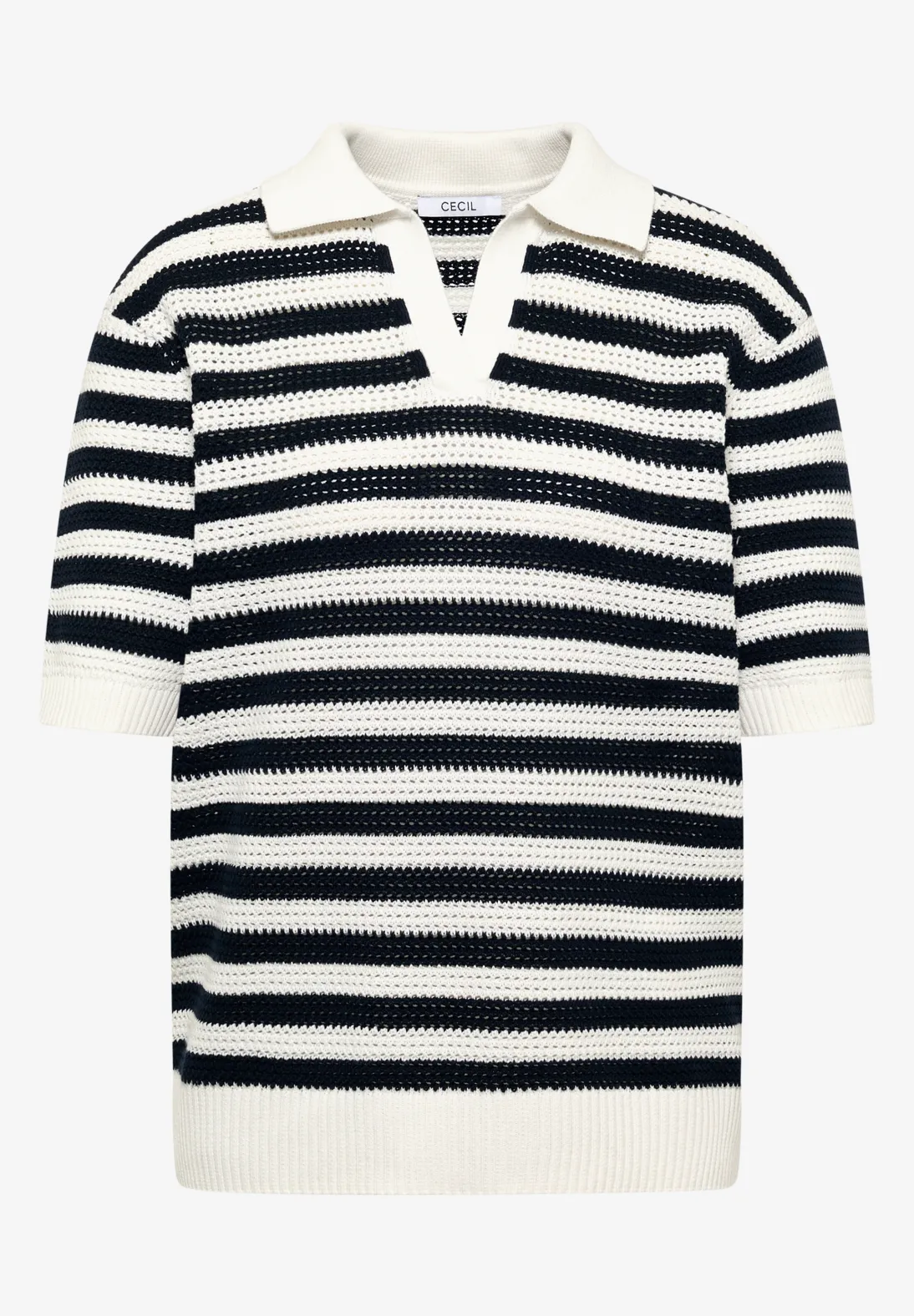 Kortärmad pikétröja i meshkvalité från Cecil