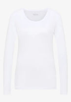 Långärmad bastopp Pia 100% bomull, vit