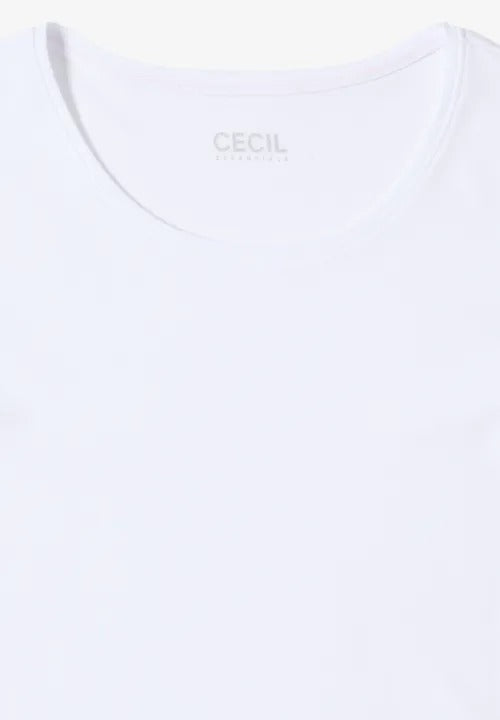 Långärmad bastopp Pia 100% bomull, vit