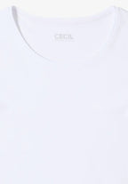 Långärmad bastopp Pia 100% bomull, vit