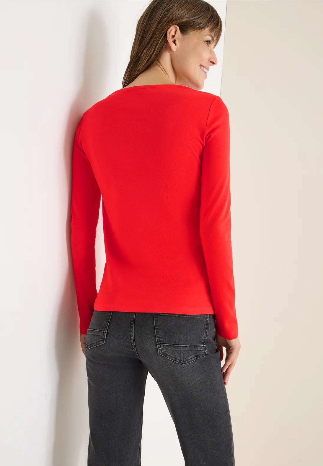 Långärmad bastopp Pia 100% bomull, pumpa apelsin