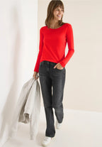 Långärmad bastopp Pia 100% bomull, pumpa apelsin