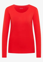 Långärmad bastopp Pia 100% bomull, pumpa apelsin