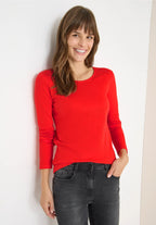 Långärmad bastopp Pia 100% bomull, pumpa apelsin