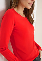 Långärmad bastopp Pia 100% bomull, pumpa apelsin