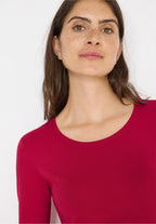Långärmad bastopp Pia 100% bomull, röd