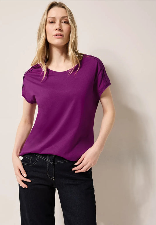 T-shirt med axeldetalj, fyra färger
