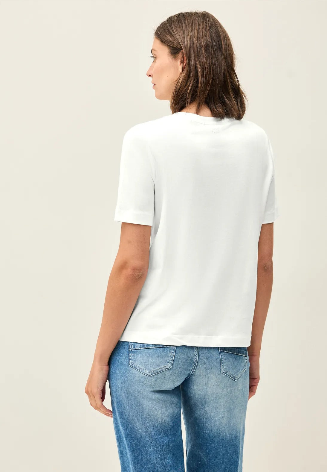 T-shirt med ädelstenar, offwhite
