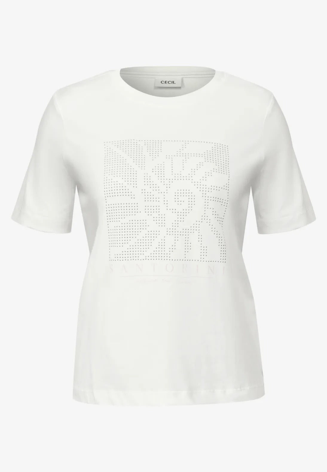 T-shirt med ädelstenar, offwhite