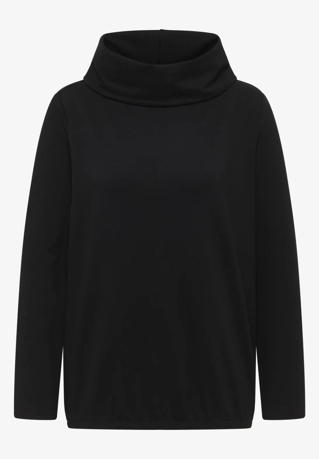 Supermjuk tröja med stor krage, svart