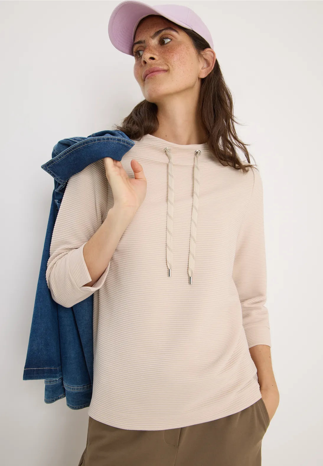 Ottoman tröja, beige lo