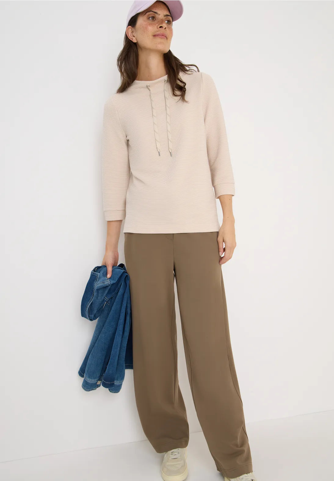 Ottoman tröja, beige lo