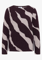 Supermjuk mönstrad fjädergarntröja