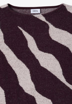 Supermjuk mönstrad fjädergarntröja