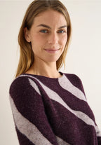 Supermjuk mönstrad fjädergarntröja